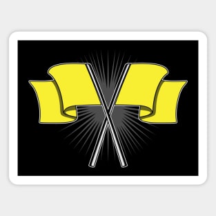 Yellow car racing flag Magnet